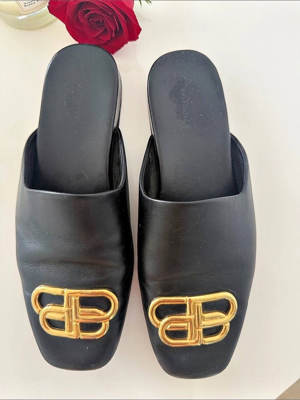 Balenciaga Cosy BB Flat Mules Black